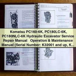 Komatsu PC160-6K Pc180lc-6k Pc180nlc-6k Hydraulic Excavator Operation Service Repair Workshop Manual PDF
