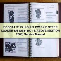 2006 Bobcat S175 High Flow Skid Steer Loader SN 525311001 Above (edition ) Service Repair Workshop Manual PDF