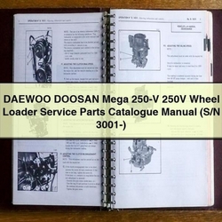 Daewoo Doosan Mega 250-V 250V Wheel Loader (s/n 3001-) Parts Catalog PDF