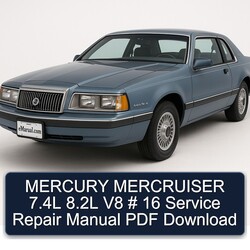 Mercury Mercruiser 7.4l 8.2l V8 16 Service Repair Workshop Manual PDF