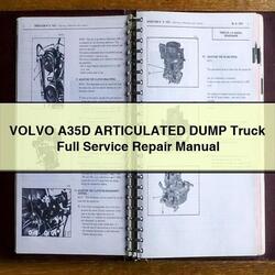 Volvo A35D Articulated Dump Truck Service Repair Workshop Manual PDF