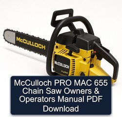 Mcculloch PRO MAC 655 Chain Saw Owners Operators Operator's Manual PDF