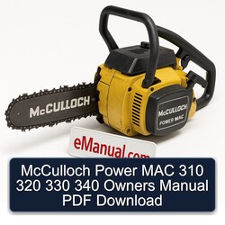 Mcculloch Power MAC 310 320 330 340 Owners Owner's Manual PDF