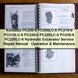 Komatsu PC200-6 Pc200lc-6 PC210-6 Pc210lc-6 PC220-6 Pc220lc-6 PC230-6 Pc230lc-6 Hydraulic Excavator , Operation Service Repair Workshop Manual PDF