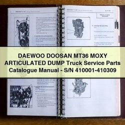 Moxy Daewoo Doosan MT36 Articulated Dump Truck - S/n 410001-410309 Parts Catalog PDF