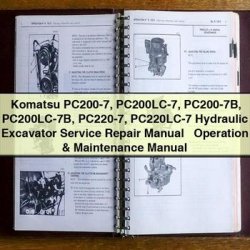Komatsu Pc200-7, Pc200lc-7, Pc200-7b, Pc200lc-7b, Pc220-7, Pc220lc-7 Hydraulic Excavator Operation Service Repair Workshop Manual PDF