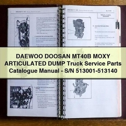 Daewoo Doosan MT40B Moxy Articulated Dump Truck - S/n 513001-513140 Parts Catalog PDF