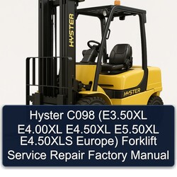 Hyster C098 (e3.50xl E4.00xl E4.50xl E5.50xl E4.50xls Europe) Forklift E3.50XL Europe Service Repair Workshop Manual PDF