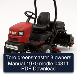 1970 Toro Greensmaster 3 Owners Modle 04311 Owner's Manual PDF