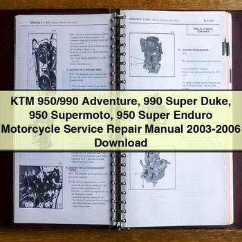 2003-2006 KTM 950 /990 Adventure 990 Super Duke Supermoto Enduro Motorcycle Service Repair Workshop Manual PDF
