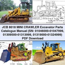 JCB 8018 Mini Crawler Excavator (sn: 01046000-01047999 01309500-01313999 01319000-01324999) Parts Catalog PDF