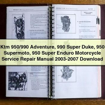 2003-2007 KTM 950 /990 Adventure 990 Super Duke Supermoto Enduro Motorcycle Service Repair Workshop Manual PDF