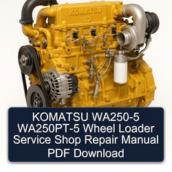 Komatsu WA250-5 Wa250pt-5 Wheel Loader Shop Service Repair Workshop Manual PDF
