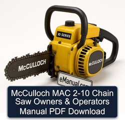 Mcculloch MAC 2-10 Chain Saw Owners Operators Operator's Manual PDF