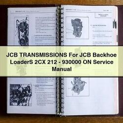JCB Transmissions Backhoe Loaders 2CX 212-930000 ON Service Repair Workshop Manual PDF