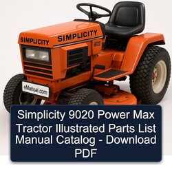 Simplicity 9020 Power Max Tractor Illustrated Catalog Parts PDF
