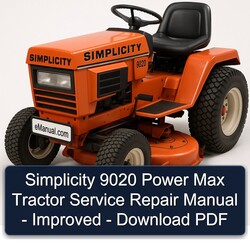 Simplicity 9020 Power Max Tractor - Improved Service Repair Workshop Manual PDF