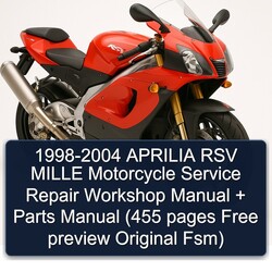1998-2004 Aprilia RSV Models Mille Motorcycle Parts (455 Pages Free Preview Original Fsm) Catalog PDF