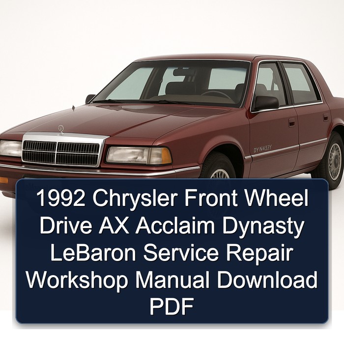 1992 Chrysler Dynasty Front Wheel Drive AX Acclaim Lebaron Service Repair Workshop Manual PDF