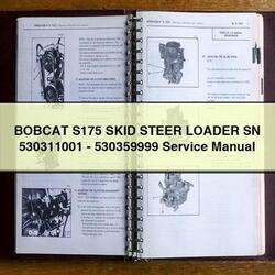 Bobcat S175 Skid Steer Loader SN 530311001-530359999 Service Repair Workshop Manual PDF