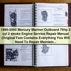 1990-2000 Mercury Mariner Outboard 75HP 3 Cyl 2 Stroke Engine (original Fsm Perfect Diy) Service Repair Workshop Manual PDF