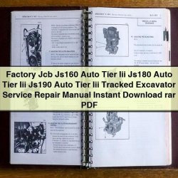 JCB JS160 Auto Tier III JS180 JS190 Tracked Excavator Rar Service Repair Workshop Manual PDF