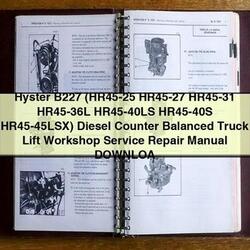 Hyster B227 Diesel Counter Balanced Truck Lift Service Repair Workshop Manual PDF