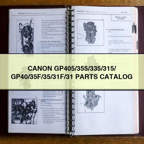 Canon Gp405/355/335/315/ Gp40/35f/35/31f/31 Parts Catalog PDF