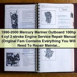 1990-2000 Mercury Mariner Outboard 100HP 4 Cyl 2 Stroke Engine (original Fsm Perfect Diy) Service Repair Workshop Manual PDF