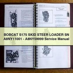 Bobcat S175 Skid Steer Loader SN A8ny11001-a8ny59999 Service Repair Workshop Manual PDF