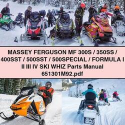Massey Ferguson MF 300s/350ss/400sst/500sst/500special/formula I II III IV SKI Whiz Parts 651301m92 Catalog PDF