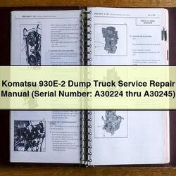 Komatsu 930E-2 Dump Truck (serial Number: A30224 Thru A30245) Service Repair Workshop Manual PDF