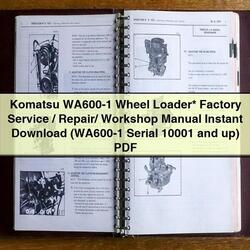Komatsu WA600-1 Wheel Loader / (wa600-1 Serial 10001 Up) Service Repair Workshop Manual PDF