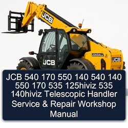 JCB 540 170 550 140 535 125HIVIZ 140HIVIZ Telescopic Handler Service Repair Workshop Manual PDF