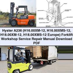 Hyster A236 (h16.00xm-12 H16.00xms-12 H18.00xm-12 H18.00xms-12 Europe) Forklift H16.00XM Europe Service Repair Workshop Manual PDF