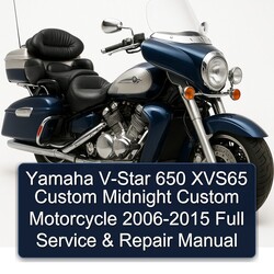 Yamaha V-Star 650 XVS65 Custom Midnight Custom Motorcycle 2006-2015 Full Service & Repair Manual 