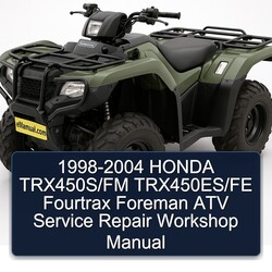 1998-2004 HONDA TRX450S/FM TRX450ES/FE Fourtrax Foreman ATV Service Repair Workshop Manual PDF