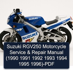 1990-1996 Suzuki RGV250 Motorcycle Service Repair Workshop Manual PDF