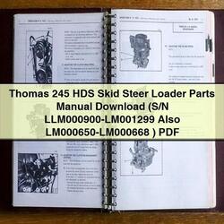 Thomas 245 HDS Skid Steer Loader Parts (s/n Llm000900-lm001299 Also Lm000650-lm000668 ) Catalog PDF