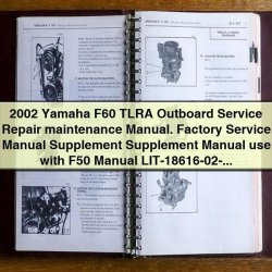 2002 Yamaha F60 Tlra Outboard Supplement Service Repair Workshop Manual PDF