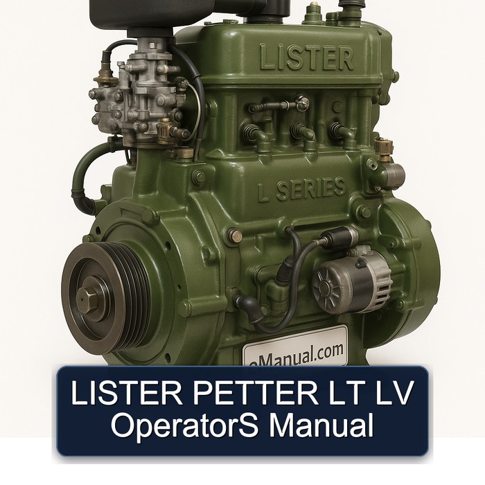Lister L Series Petter LT LV Operators Operator's Manual PDF
