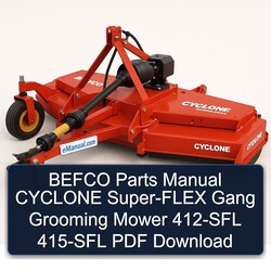 Befco Parts Cyclone SUPER-FLEX Gang Grooming Mower 412-SFL 415-SFL Catalog PDF