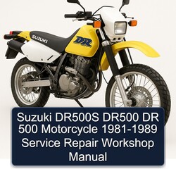 1981-1989 Suzuki DR Series DR500S DR500 500 Motorcycle Service Repair Workshop Manual PDF