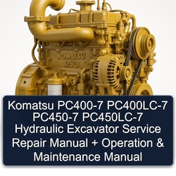Komatsu PC400-7 Pc400lc-7 PC450-7 Pc450lc-7 Hydraulic Excavator Operation Service Repair Workshop Manual PDF