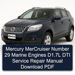 Mercury Mercruiser Number 29 Marine Engines D1.7l DTI Service Repair Workshop Manual PDF