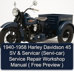 1958 Harley Davidson Model 125 1940- 45 SV Servicar (SERVI-CAR) ( Free Preview ) Service Repair Workshop Manual PDF
