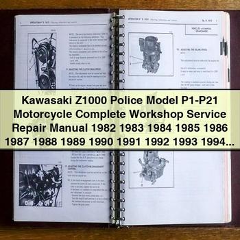 1982-2002 Harley Davidson Model S Kawasaki Z1000 Police P1-P21 Motorcycle Service Repair Workshop Manual PDF