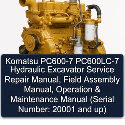 Komatsu PC600-7 Pc600lc-7 Hydraulic Excavator , Field Assembly Operation (serial Number: 20001 Up) Service Repair Workshop Manual PDF