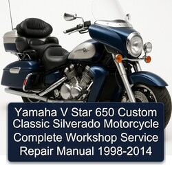 1998-2014 Aprilia Classic Yamaha V Star 650 Custom Silverado Motorcycle Service Repair Workshop Manual PDF