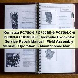 Komatsu PC750-6 Series, PC800-6 Series Hydraulic Excavator Service Repair Workshop Manual PDF